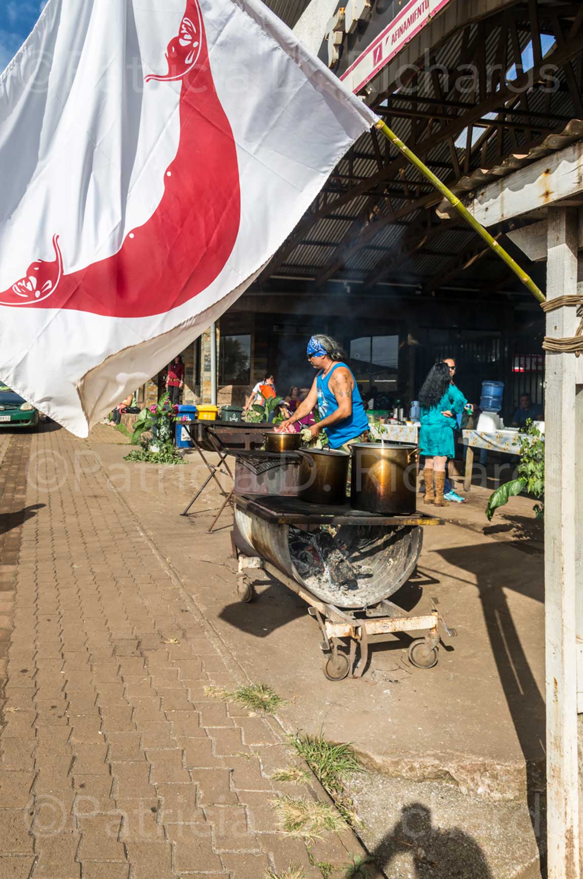 villlage-barbeque-with-rapa-nui-flag